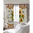 thumbnail image 4 of Sunflower Kitchen Curtains Vintage Summer Botanical Yellow Floral Pastoral Cafe Short Curtains for Bathroom Blackout Window Curtain Small Window Treatment Drapes for Bedroom Living Room 52"x45"x2, 4 of 9