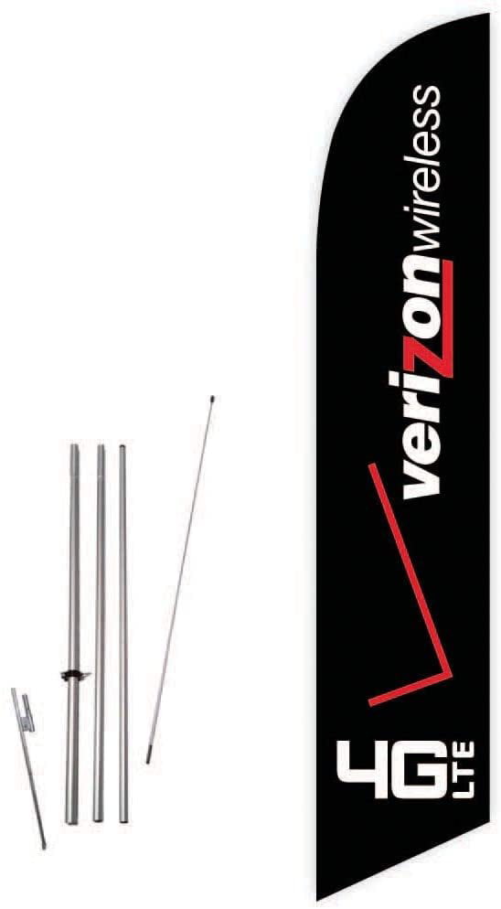 Swooper Feather Flag Sign TWO Verizon Wireless 4GLTE 