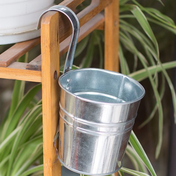 Travelwant 3Packs Flower Pots Hanging Flower Pots, Garden Pots Balcony Planters Metal Bucket Flower Holders - Detachable Hook