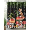 thumbnail image 3 of Mushroom Waterproof Fabric Shower Curtain, Fox Botanical Leaf Green Black Butterfly Shower Curtain for Bathroom Curtains Bathtubs Hotel Washable Shower Curtains with 12 Hooks Standard 72x72, 3 of 6