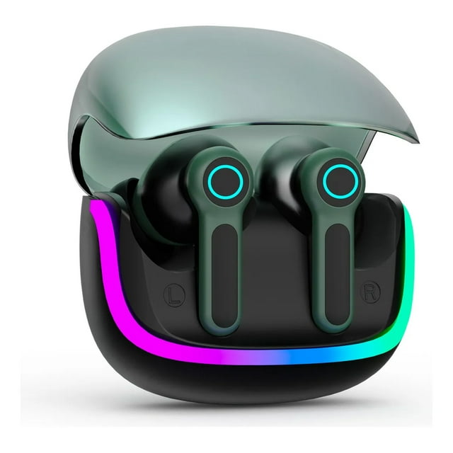 VEATOOL Wireless Bluetooth Headset,Mic Dual con Cancelación de Ruido ENC,80H de Uso,luces RGB