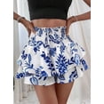 thumbnail image 4 of Women'S High Waist Ruffle Mini Shorts Cute Tiered Short Shorts with Shorts Underneath Blue S, 4 of 6