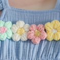 thumbnail image 6 of YWIYIUD Toddler Girl Clothes Baby Summer Outfit 3D Floral Flying Sleeve Ruffle Tank Tops Matching Cute Bow Shorts Outfits Set InfantClothing Set Baby Girl Clothes Gift Sky Blue 18-24 Months, 6 of 8