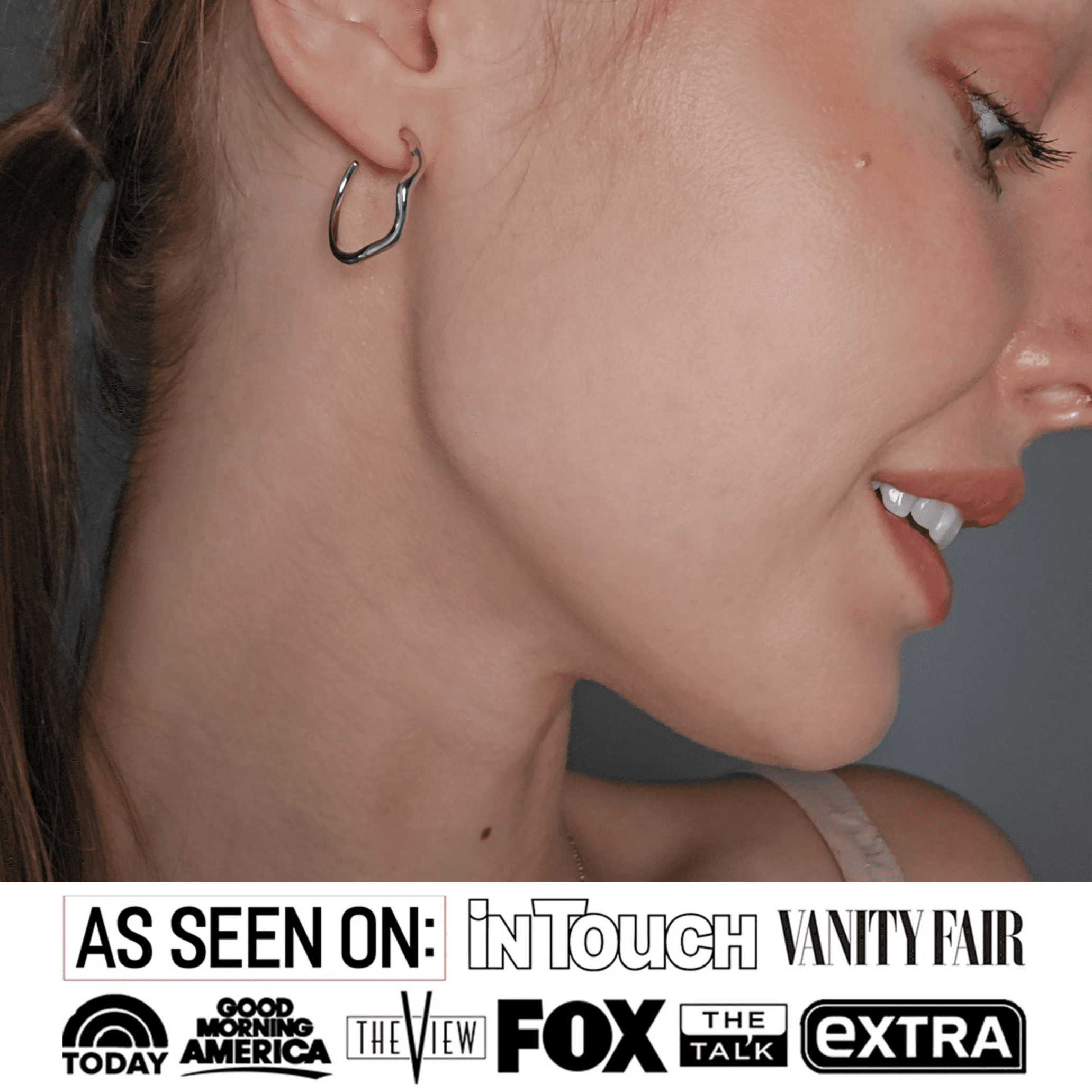 Cate & Chloe Serena 18k White Gold Plated 22mm Hoop Earrings for Women, Gift for Her