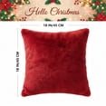 thumbnail image 6 of Sm:)e Soft Plush Faux Fur Throw Pillow Covers 18x18 Inch Set of 2, Decorative Cushion Covers for Couch Sofa Bedroom Living Room Home Decor, Red, 6 of 6