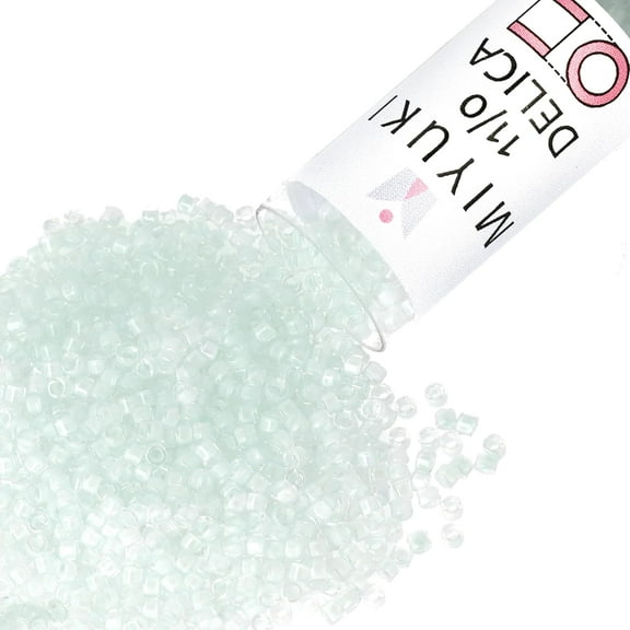 Miyuki Delica Seed Beads – Size 11/0 (1.6 mm), DB0078, Lined Aqua Mist, 7.2 g, Approx. 1440 Beads