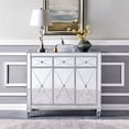 thumbnail image 2 of SEI Furniture Mirage 3 Door Mirrored Glass Sideboard in Matte Silver, 2 of 14
