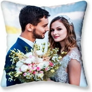 Custom Pillows With Picture,Personalized Pillow With Photo,(16 Inch X 16 Inch With Pillow Insert) Custom Gifts For Couple Birthday,Optional Two-Sides Design Printed