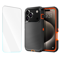 2-in-1 Entronix Bundle designed for iPhone 17 Pro, Heavy Duty Case and Tempered Glass
