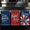 thumbnail image 3 of Sm:)e Faith Family Freedom American Flag 4th of July Kitchen Dish Towels Set of 4 18x26 Inch, Red, Soft & Absorbent Patriotic Independence Day Washcloth, 3 of 7