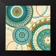 thumbnail image 2 of Charron, Veronique 12x12 Black Modern Framed Museum Art Print Titled - Owl Forest Suzani I, 2 of 5