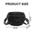 thumbnail image 2 of Bolso de mano de un solo hombro con correa ancha y popular nuevo de PU, bolso de mensajero de moda negro, 2 of 6