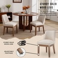 thumbnail image 4 of Dayalane Modern Dining Chairs Set of 2, Linen Upholstered Farmhouse Kitchen Chairs with Curved Backrest, Wooden Side Chairs for Dining Room Living Room Bedroom, Beige, 4 of 14