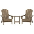 thumbnail image 4 of Polytrends  Laguna All Weather Poly Outdoor Patio Adirondack Chair Set - with Square Side Table (3-Piece) Weathered Wood, 4 of 4