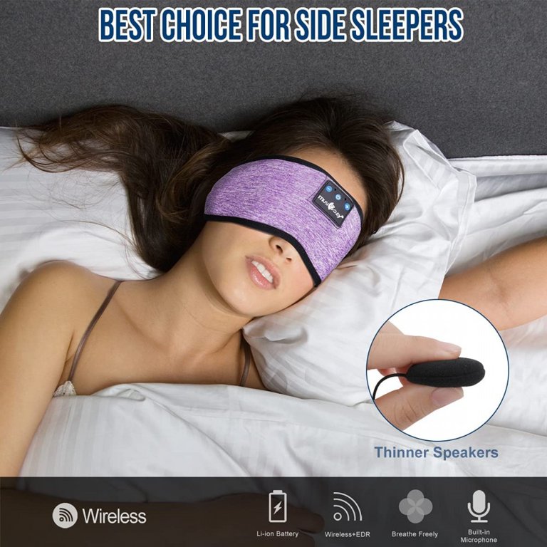 MUSICOZY Sleep Headphones Bluetooth Headband Sleeping Headphones Sleep Mask, Wireless Sleep Mask Earbuds for Side Sleepers Men Women Office Nap Air
