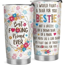 Best Friend Floral 20oz Stainless Steel Tumbler - Gifts for Best Friends Women - Christmas Gifts for Friends Female, Best Friend Birthday Gifts for Women