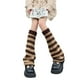 thumbnail image 5 of Sunloudy Calentadores de piernas de punto para mujer, calentadores de piernas acanalados estilo preppy hasta la rodilla para niñas adolescentes Sunloudy moda, 5 of 7