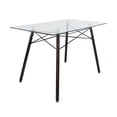 thumbnail image 2 of Comedor Cristal Rectangular con Patas Nogal para 4 Personas Sillas Oslo Amarillas, 2 of 7