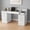 White, variant on Rectangular Computer Desk with Hutch & Printer Stand, Ripple Door Storage Home Office Desk, Space-Saving Study Writing Desk for Bedroom, Sturdy Board Student Desk with Easy Assembly, Brown