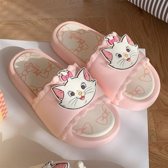 RWJDXD RWJDXD Disney Marie Cat Home Slippers Summer Soft Sole Anti Slip Slippers For Women Kawaii Anime Beach Bathroom Slippers Shoes Y2k Girl
