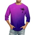 thumbnail image 1 of LUOGENLI T-shirts pour Homme pour Hommes Hommes T-Shirt à Manches 3/4 Décontracté T-shirts à Manches Trois Quarts Confortable Col Ras du Cou Couleur Unie Coupe Ajustée Tee T-shirts pour Hommes T-shirts Graphiques TTG Grand Fête de la Saint-Patrick Violet Foncé S, 1 of 4