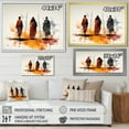 thumbnail image 4 of Designart "Somali Nomadic Tales in Orange I" People Framed Wall Art Decor - Global Orange African Tribal Entryway Framed Wall Art, 4 of 6