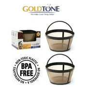 (2) GoldTone Reusable 8-12 Cup Coffee Basket for All Mr. Coffee Machines and Makers - Replacement Permanent Mr Coffee Filter - BPA Free - 2 Pack