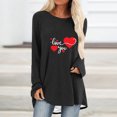thumbnail image 1 of Meichang Hauts à Manches Longues pour Femmes Liquidation Chemises de la Saint-Valentin T-Shirts Graphiques Cœur Mignons Hauts Mignons Col Rond Pull de Vacances Blouses Saint-Valentin, 1 of 4