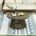 thumbnail image 5 of Miekor Furniture Acacia Wood Patio Furniture Set, Outdoor Grey Finish 3 Seater Daybed(with Water Resistant Thick Cushions)and Round Coffee Table, Dark Grey Cushion MK8724, 5 of 12