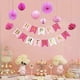 thumbnail image 4 of Pink Happy Birthday Banner with Gold Letters, Banner for Party Decorations, Swallowtail Flag Happy Birthday Sign, 4 of 4
