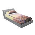 thumbnail image 3 of Landscape Bedding Set with Sheet & Covers, Evening Skyline of Taipei Taiwan Cityscape Modern Landmark Urban Scenery, Printed Bedroom Decor 2 Shams, 4 Sizes, Multicolor, by Ambesonne, 3 of 3