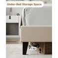 thumbnail image 6 of Wood Platform Bed Frame, Heavy Duty Button Tufted Upholstered Bed Frame with Wingback Headboard, 6 of 7