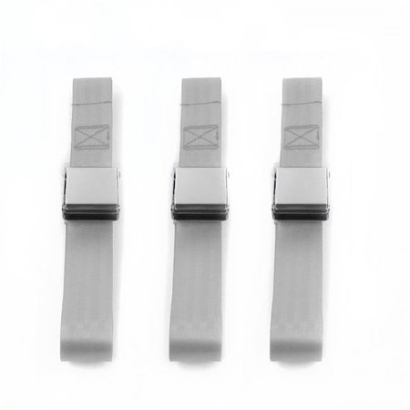 Airplane 2 Point Gray & Grey Lap Bench Seat Belt Kit for AMC Gremlin 1970-1979 - 3 Belts