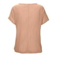 thumbnail image 3 of Summer Tops for Women Short Women Shirts Size Medium Medium T Shirt Womens Top Extra Long Summer Tee Shirts for Woman Tee Shirt Loose Casual Walking T Short Sleeve Casual Light Pink S, 3 of 5
