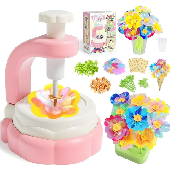 Fabric Flower Bouquets Toy-DIY Flowers Craft Kit for Girls Ages 4-8, Educational Arts & Crafts Gifts