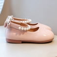 thumbnail image 7 of Girls' Pearl Bow Princess Shoes, Non-Slip Soft Sole Mary Janes, Perfect for Parties, Weddings, and Daily Outings Pink 3.5-4 Years, 7 of 7