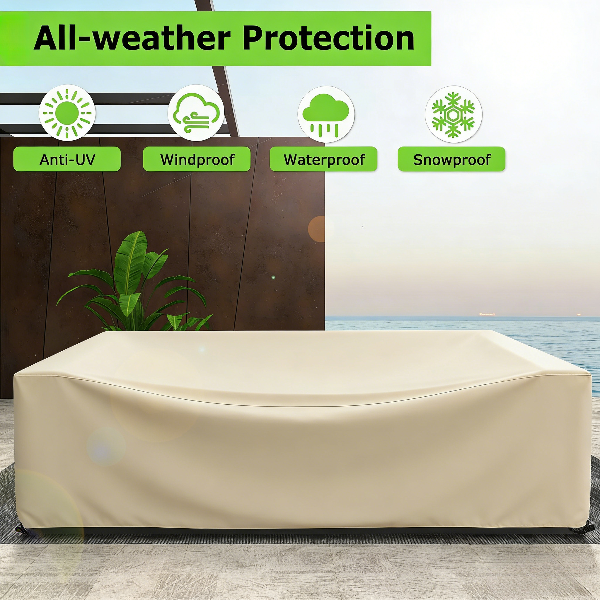 Patio Furniture Covers, Heavy Duty Outdoor Furniture Cover Waterproof, Sectional Sofa Set Covers Table and Chair Set Cover, 98"x78"x32"