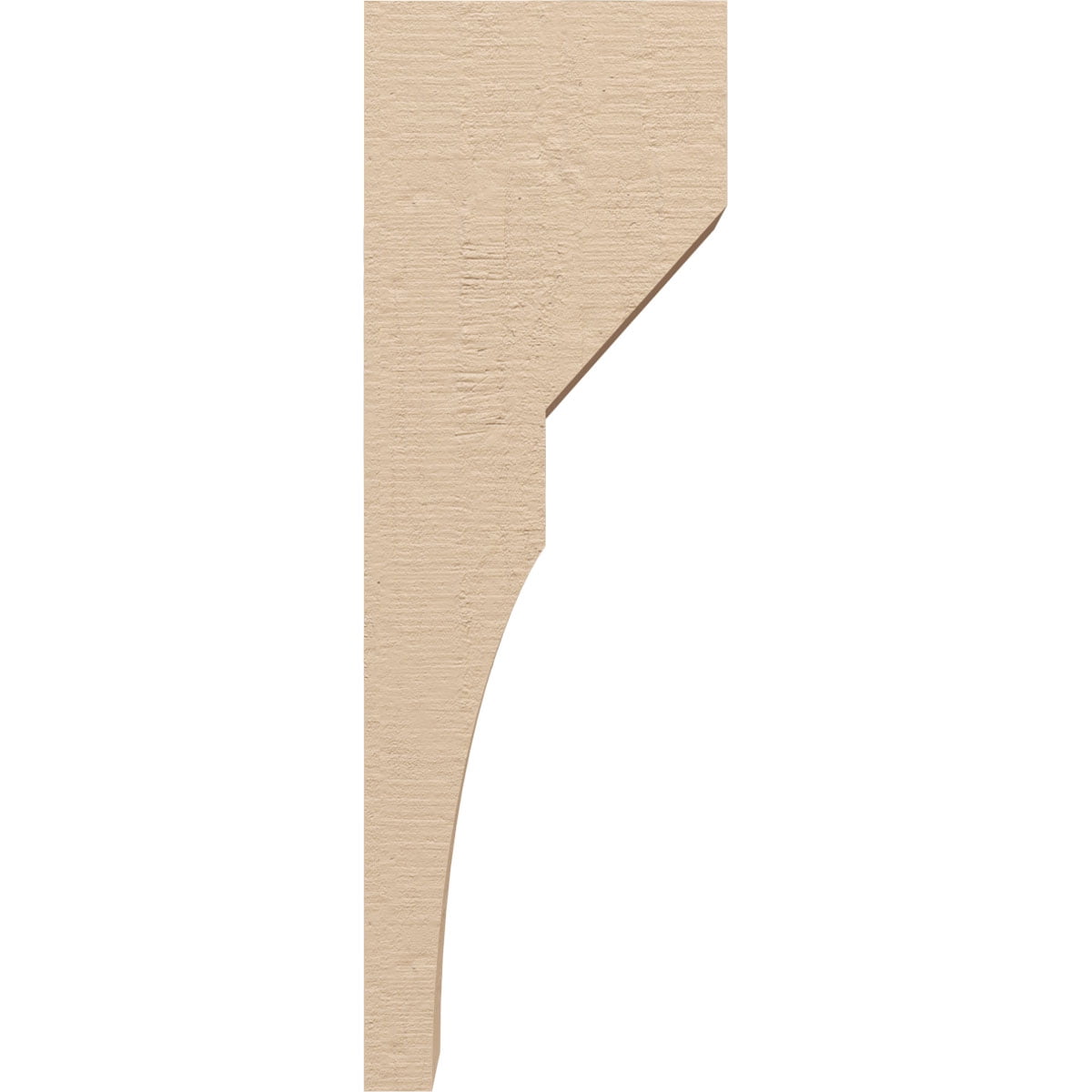 3"W x 6"D x 18"H Thin Monterey Rough Cedar Woodgrain TimberThane Corbel, Primed Tan