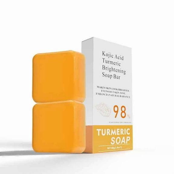 PiGOGI Turmeric Soap Bar,Lemon Turmeric Soap Kojic Acid Soap,Turmeric Cleansing Soap,Facial and Body Shower Soap,Deep Cleansing Turmeric Soap for All Skin Types