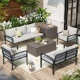 thumbnail image 7 of YODOLLA Outdoor Patio Furniture Sets with Two Storage Boxes Patio Furniture for Garden, Light Gray, 7 of 7