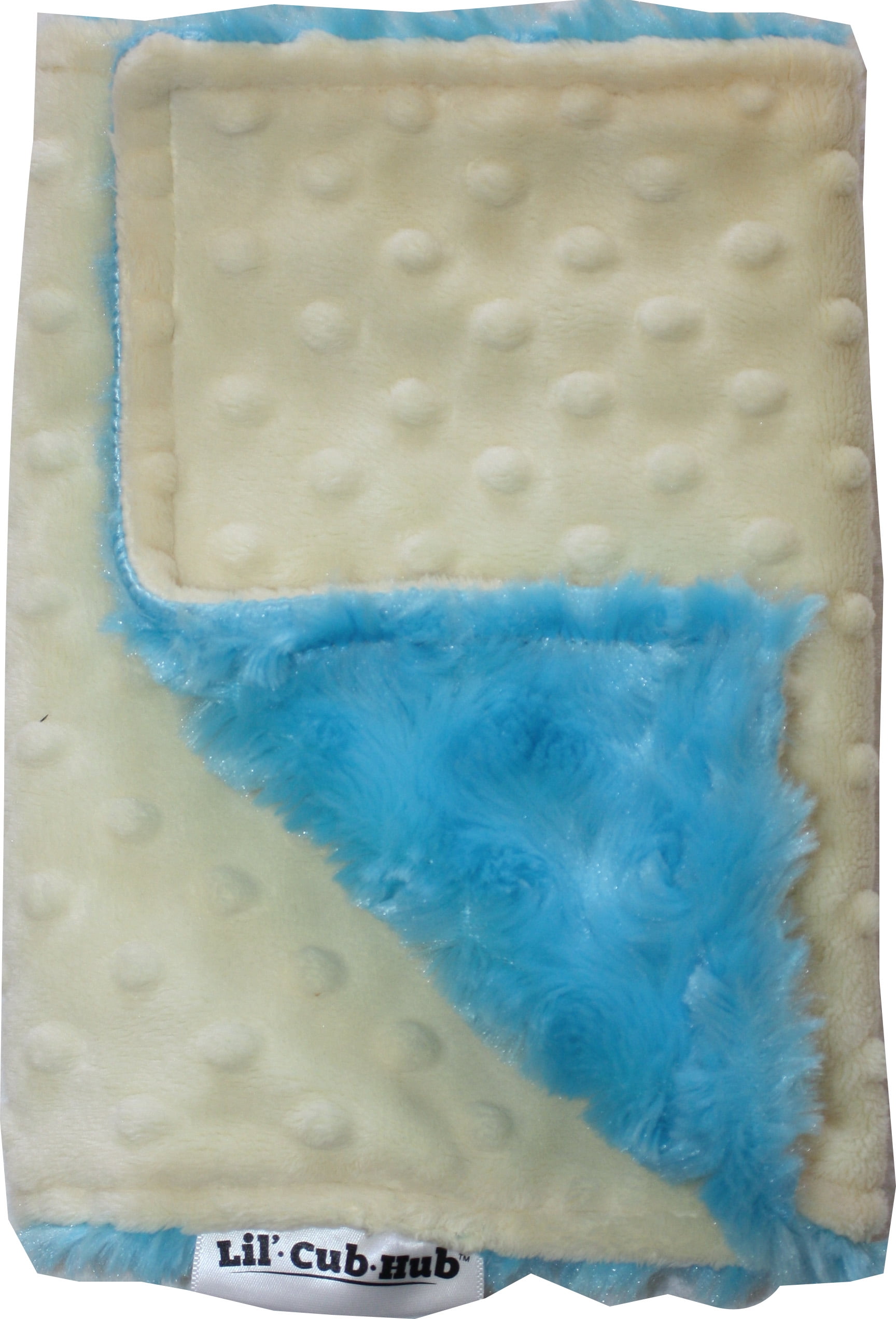 Lil Cub Hub  Burp Cloth - Yellow Dot with Turquoise Rosebud Swirl