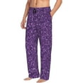 thumbnail image 6 of Honiee Purple Glitter for men - a sleek fusion of Straight Pajama Pants, versatile Lounge Pants, and cozy Sleepwear, all rolled into one-Large, 6 of 6
