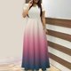 thumbnail image 2 of Vestido de Verano para las Mujeres Gradiente Impreso Cuello en V Manga Corta de la Longitud Del Tobillo Vestido, Vestido Corto de Verano, 2 of 5