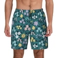 thumbnail image 2 of Picia Floral pattern Mens Swim Trunks with Compression Liner Stretch Beach Shorts Quick Dry with Zipper Pockets No-Chafing Board Shorts-XX-Large, 2 of 9