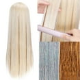 thumbnail image 2 of Benehair Hair Tinsel 48" 1600 Strands Sparkling Party Tinsel Hair Extensions Highlights Silver Grey Dark Blonde Synthetic Hair Streak Bling, 2 of 7