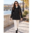 thumbnail image 3 of Heting Women's Thicken Waterproof Puffer Jacket Quilted Winter Parka Coat Black L, 3 of 9
