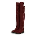thumbnail image 5 of Women's Gold Zipper Design Lug Over The Knee Boots 19706, 5 of 6