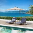 thumbnail image 5 of Outdoor Rattan Chaise Lounge Set of 2, 5-Position Adjustable, Folding Patio Pool Chair with Cushions, Blue, 5 of 8