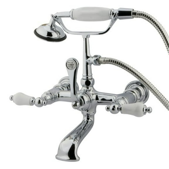 Kingston Brass Vintage Wall Mount Clawfoot Tub Filler with Hand Shower, CC554T1,