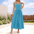 thumbnail image 2 of Elara Women's Lace Up Long Dress Summer High Waistline Spaghetti Strap Dress, 2 of 5